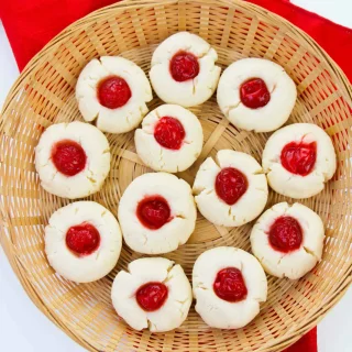 Shortbread Maraschino Cherry Cookies