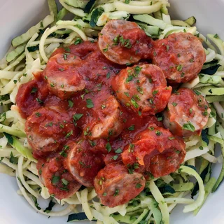Zoodles with Italian Sausage and Onion