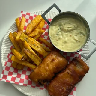 Fish and Chips with Homemade Tartar Sauce