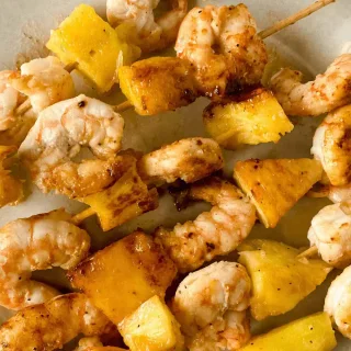 Hawaiian Garlic Shrimp Skewers