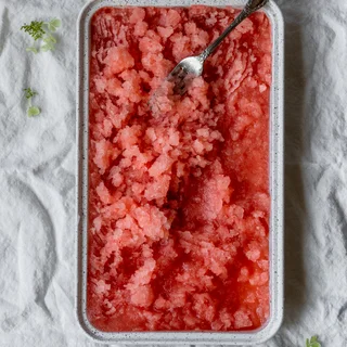 Strawberry Aperol Spritz Granita