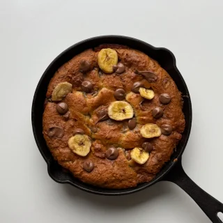 Nutella Stuffed Banana Bread Cookie Pie