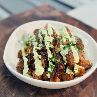 Garlic Herb Steak & Parmesan Potato Bowls