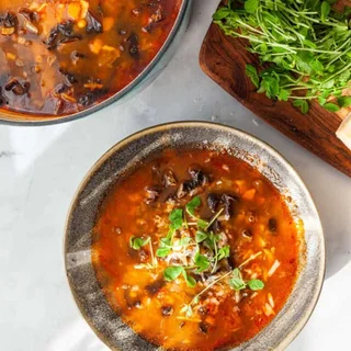 Lentil and Mushroom Soup