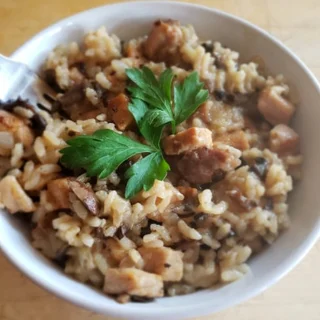 Pressure Cooker Slow Smoked Mesquite Pork Risotto