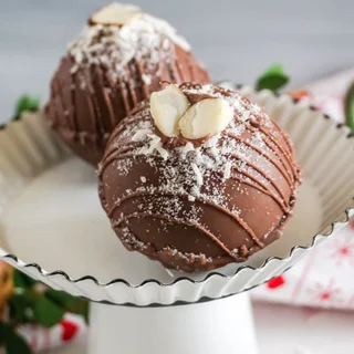 Almond Joy Hot Cocoa Bombs