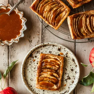 Mini Caramel Apple Tarts with Puff Pastry