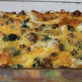 Sausage and Spinach Strata