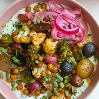 Roasted Veggie Tzatziki Bowls