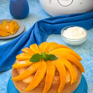 Rice Cooker Mango Cheesecake