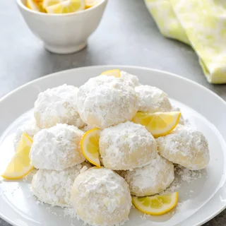 Meyer Lemon Greek Butter Cookies (Kourabiedes)