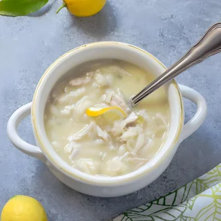 Slow Cooker Greek Lemon Chicken Soup