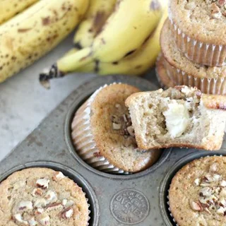 Cream Cheese Filled Banana Bread Muffins