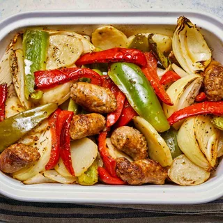 Sausage, Peppers, Onions, and Potato Bake