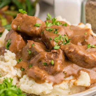 Slow Cooker Beef Tips and Gravy