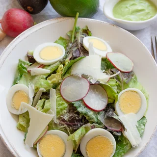 Avocado Dressing Over Mixed Green Salad