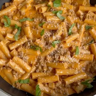 Creamy Sausage Pasta with Burrata