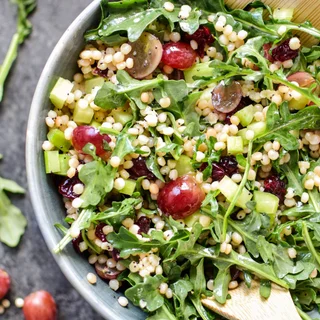 Make-Ahead Lemon Poppyseed Couscous Arugula Salad