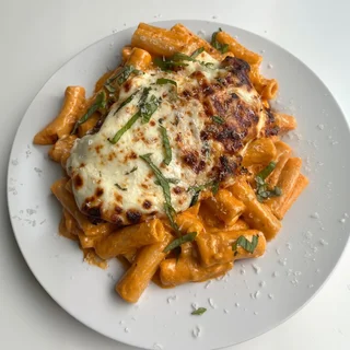 Chicken Parmesan with Vodka Sauce Pasta