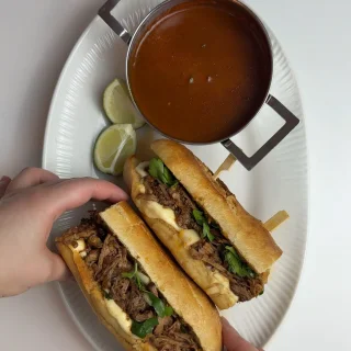 Slow-Cooked Birria Sandwich