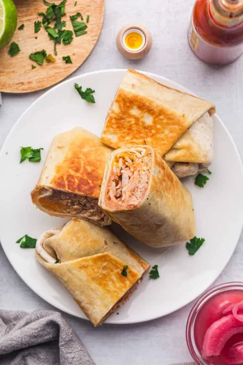 Cheesy Bean and Rice Burrito