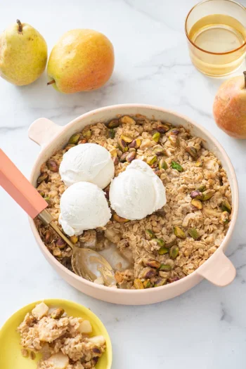 Pear and Pistachio Crisp