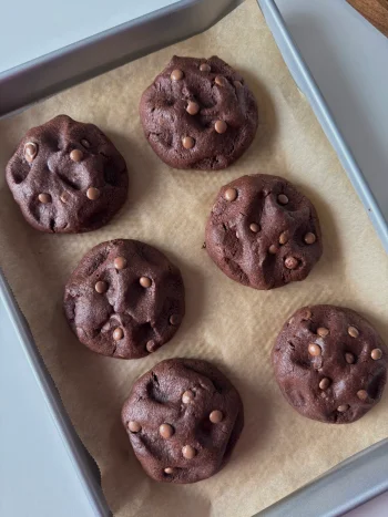 Nutella Stuffed Double Chocolate Cookies