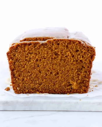 Moist Pumpkin Bread with Vanilla Glaze