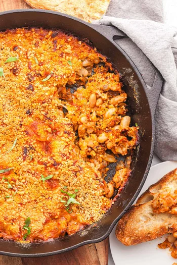 Cheesy White Bean Tomato Bake
