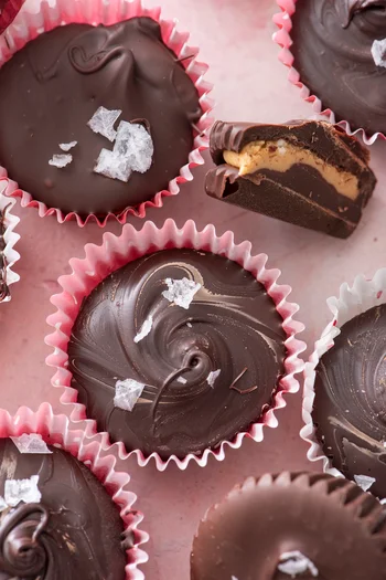Chocolate Peanut Butter Cups with Sea Salt