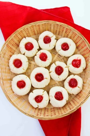 Shortbread Maraschino Cherry Cookies