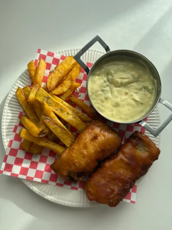 Fish and Chips with Homemade Tartar Sauce