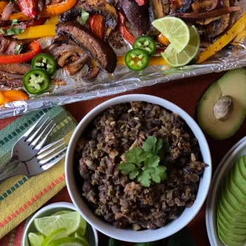 Portobello Mushroom Fajitas with Spiced Black Beans