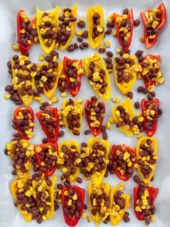 Vegan Mini Sweet Pepper Nachos