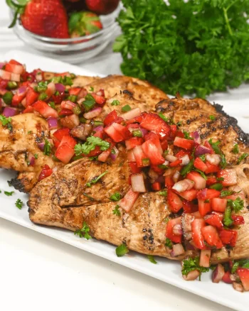 Grilled Balsamic Chicken with Strawberry Salsa