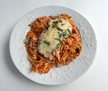 Chicken Parmesan Pasta with Hidden Veggies