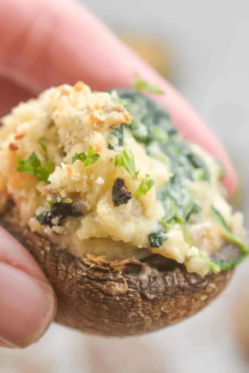 Spinach and Boursin Cheese Stuffed Mushrooms
