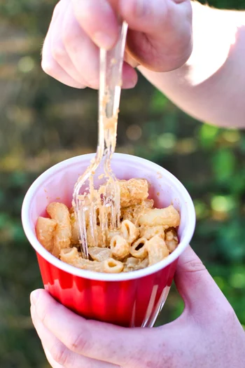 Quick Smoky White Cheddar Camping Mac and Cheese