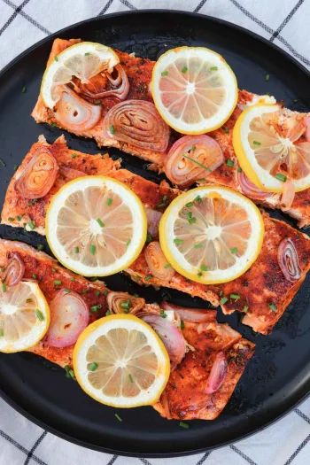 Sweet and Smoky Salmon with Shallots and Lemon