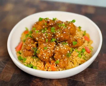 High Protein Crispy Orange Chicken Bowls