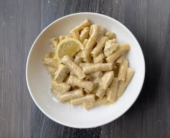 Lemon Pepper Chicken Pasta with Roasted Garlic