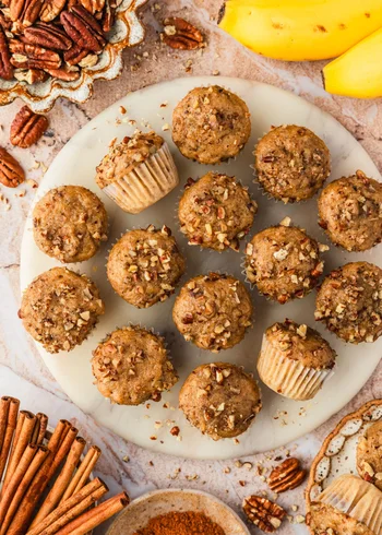 Fluffy Banana Nut Bread Mini Muffins