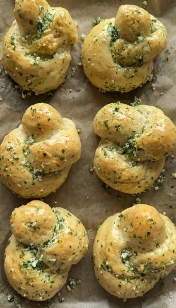 Giant Garlic Knots with Garlic-Herb Butter