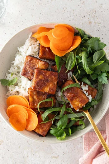 Coconut Rice & Peanut Tempeh Bowl
