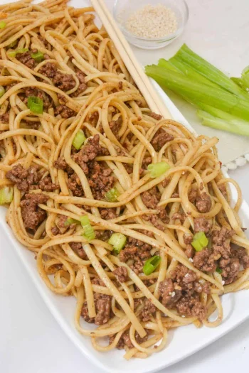 Mongolian Ground Beef Noodles