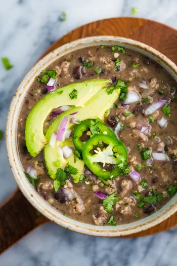 Spicy Black Bean Stew w/ Turkey