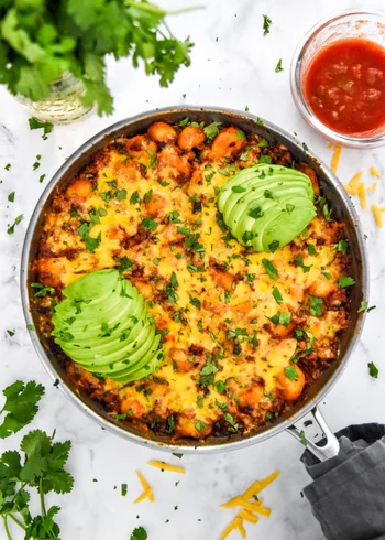 One-Pan Soy Chorizo Gnocchi Skillet