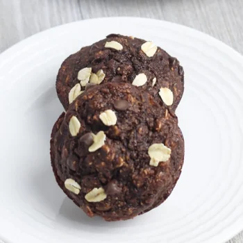 Chocolate Banana Oat Chocolate Chip Muffins