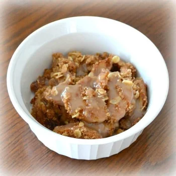 Clean Eating Apple Crisp with Caramel Sauce