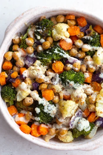 Roasted Veggie Bowls with Lemon Tahini Sauce